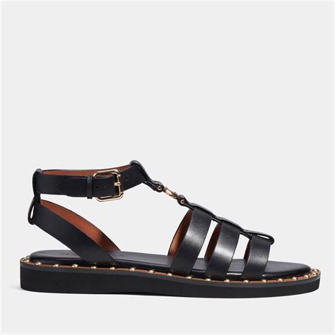 coach leather sandals.